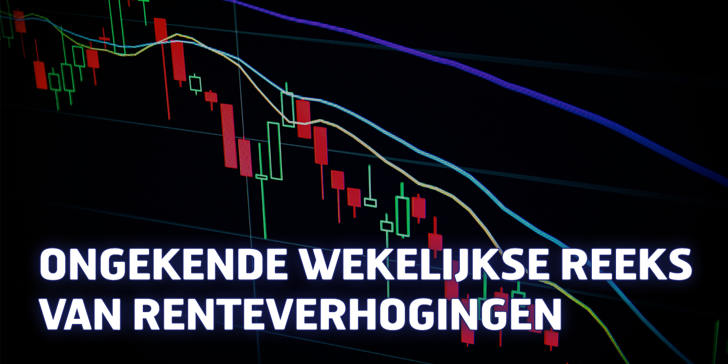 Ongekende wekelijkse reeks van renteverhogingen