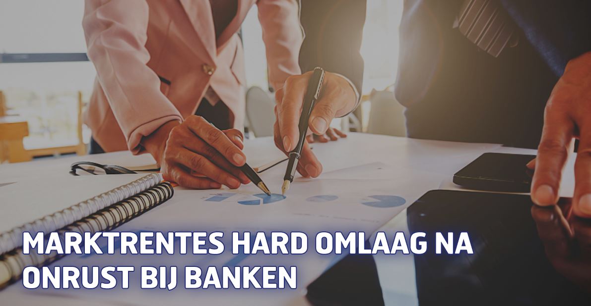 Marktrentes hard omlaag na onrust bij banken